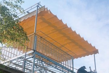 Lắp đặt mái bạt kéo tại Bình Phước, mái bạt xếp bền, đẹp, rẻ