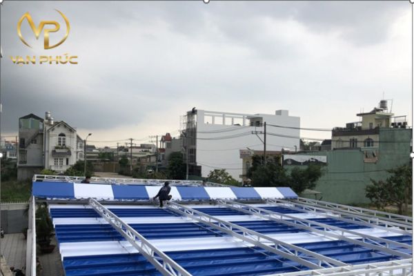 Một số công trình may bạt mái kéo, may bạt mái xếp tại Tiền Giang