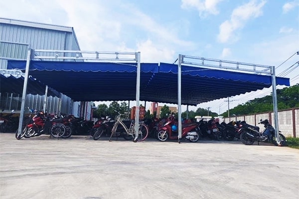 May bạt mái che cho sân gửi xe tại Bình Phước 